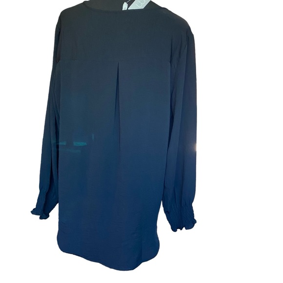 Maurice women’s large, long sleeve, black shirt, buttons, polyester, new, tags - Picture 2 of 8